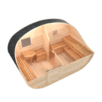 Fasssauna / Gartensauna / Banja / Oval 4,0 m mit Vorraum